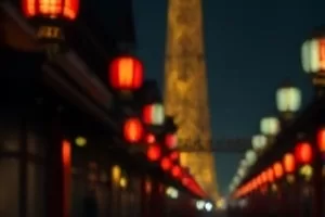 悬疑短剧《长夜慢递》封面，深夜街灯下快递员抱着未寄出的木箱